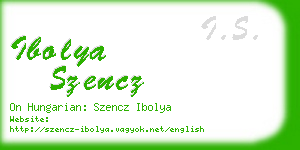 ibolya szencz business card